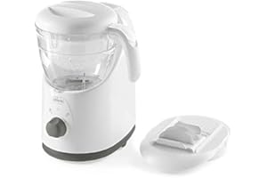 Chicco Cuocipappa Multifunzione Easy Meal per lo Svezzamento, Omogeneizzatore per Neonati e Bambini, Frullatore e Scaldapappa, con Cottura a Vapore e grattugia Cut Express, Riscalda e Scongela