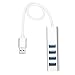 Produktbild samLIKE Hub USB 3.0 OTG Datenhub mit 5 Port Verteiler Super Speed bis zu 5Gbp 4xUSB + Micro USB Ladegerät Stecker Dockingstation für PC/Laptop/Ultrabook und Viele Weitere Geräte (Silber)