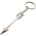 Silver Bow and Arrow Key chain Arrow Keyring Boho Keychain Archer Gift Crossbow Bow Jewelry Archery Beading and Jewelry Findings(arrow with chain 1.1x6.5cm)