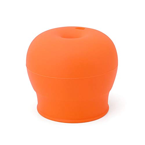 JPISABB - Coperchi in Silicone per Bebè, riutilizzabili, a Prova di perdite, durevoli, Si allungano per Coprire Bicchieri, Tazze e Tazze Orange