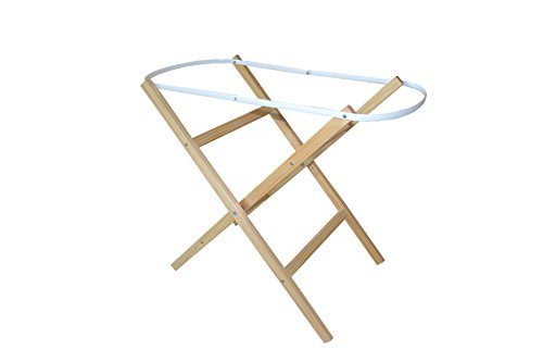 Babies Firsts Waffle Moses Basket with Fittings, Mattress and Foldable Wooden Stand (White)