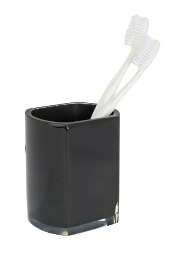 WENKO 20008100 Zahnputzbecher Lido Black , Kunststoff – Polyresin, 8.1 x 9.9 x 7 cm, Schwarz - 3