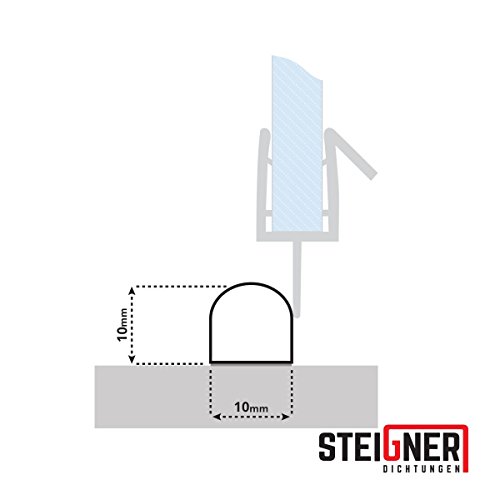 90cm Schwallschutz Acryl Halbrundstab — SDD03 Höhe 10mm — Spritzschutzprofil Halbrundprofil Schwallschutzprofil Dusche Wasserabweiser Badewannenaufsatz Kunststoffprofile halbrund Wasserabweisprofil - 3