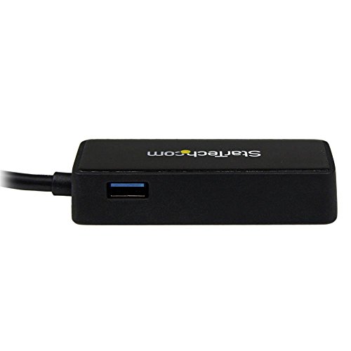 StarTech.com USB 3.0 SuperSpeed auf Gigabit Ethernet Lan Adapter mit USB Port – 10/100/1000 RJ45 NIC Netzwerkadapter – St/Bu – Schwarz - 4