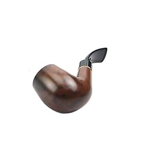LEZDPP New Traditional Style Ebony Natural Wood Handmade Pipe Bent Round 2 Type Gift (Color : B)