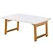 Produktbild Side table-Q QFF-Computertisch Faltbarer Tisch, hergestellt aus Bambusstudie Teetisch Balkon Couchtisch Schlafzimmer Wohnzimmer Bett Tisch Weißer Kleiner Tisch Schreibtisch (größe : 70 * 40 * 31cm)