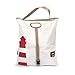 Produktbild 360° Tender Freizeittasche aus Segeltuch mit Schultergurt, Recycling Seesack Shopper Bag, Schultertasche Hobo Bag für Shopping und Strand, Weiß mit Leuchtturm rot