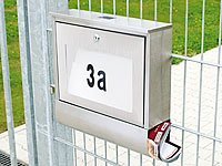 Lunartec Edelstahl-Briefkasten, Solar-Leucht-Hausnr. & Zeitungsfach - 6