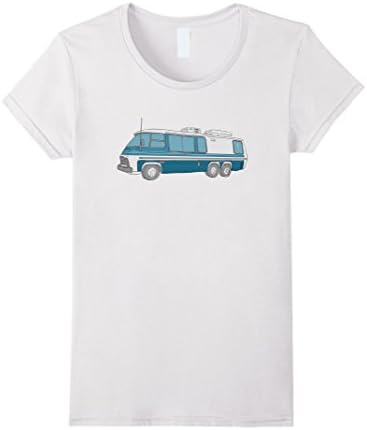 Women's Vintage Retro Camper Class A RV T-shirt XL White