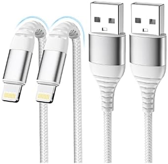 LumFocus 1M+2M Cable Cargador iPhone Carga Rápida,[MFi Certificado],Cable iPhone Carga Rápida Nylon Trenzado Cable USB-A a Lightning para iPhone 14 13 12 11 Pro Max Mini XS XR X 8 7 6s 6 Plus SE,iPad