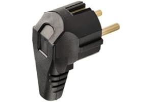 SHOPVG Fiche Schuko en caoutchouc IP44 - Connecteurs Schuko et couplage avec capuchons étanches - Pour pièces humides - IP44 - Connecteurs coudés en caoutchouc)