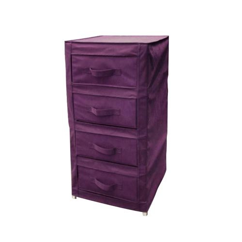 Material Drawer Cabinet with 4 Drawers, Purple