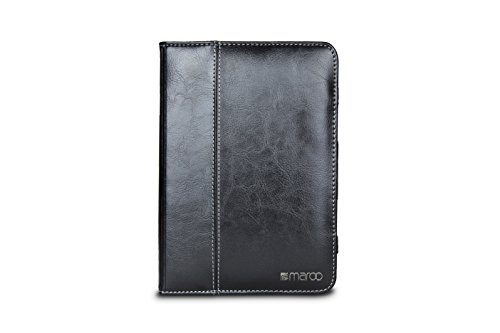 Maroo 2015 MR-IM5305 Leder Folio mit Patentierte Stoßstange für Apple iPad mini 4 schwarz