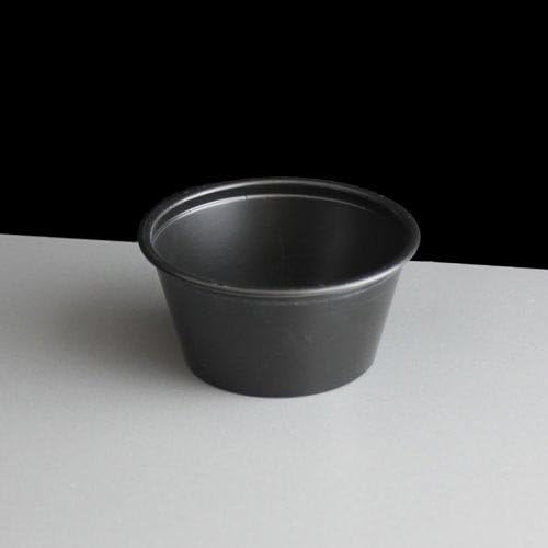 BLACK 2fl.oz / 57ml Deli Pot or Sauce Pot (Pack of 250)