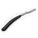 SODIAL(R) Black Plastic Steel Traditional Throat Cut Shaving Straight Blade Razor