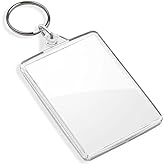 Blank Clear Keyring Personalise 50x35mm 35x24mm Insert Clear Blank Acrylic Plastic Photo Keyrings Personalise UK African American Photo - Foto 10