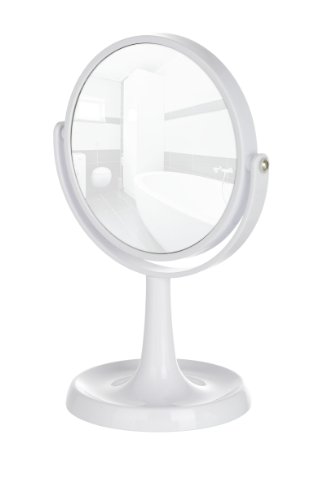 Wenko 3656520100 Kosmetik Standspiegel Rosolina weiß, Spiegelfläche ø 15cm, 500% Vergrößerung, Kunststoff, 19.5 x 28 x 14 cm, weiß - 2