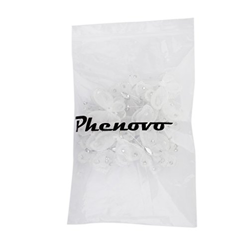 Phenovo Drahtgebundenen Netz Strumpf Glanz Schmetterlinge 5×4.5 cm 50 St. Weiß - 2