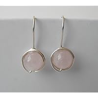 Ohrringe Bel - Edelstein Rosenquarz - Hochwertige und haltbare Versilberung