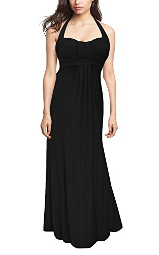 Black Butterfly Long Elegant Wedding Evening Prom Maxi Dress (BBD014H) - Black - 12