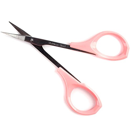 Stainless Steel Curved Craft Facial Hair Scissors Eyebrow Trimmer with Silicon Grip Premium Compact Brow Trimmer for Ear…