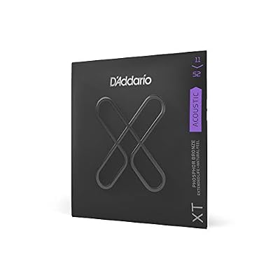 D'Addario Cordes XT pour guitare acoustique XTAPB1152, bronze phosphoreux, Custom Light, 11-52