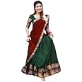 RENVAANI FASHION Women's Indian Traditional Unstitched Kanjivaram Kanchipuram Silk Pure Zari Weaving Lehenga Choli Along With Dupatta With Unstitch Blouse