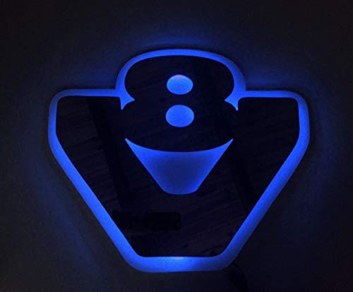 VNVIS 24 V LED 3D Plaque Argent Gris Mat Bleu néon enseigne Lumineuse V8 pour Scania camions et l'extrême