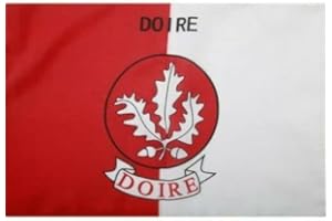 Derry GAA Official Flag 12x18″ With Stick - Crested Crest Irish Gaelic Football - FlagSuperstore