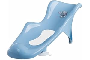 BUYONLINEFORBABY Baby Infant Newborn Toddler Bath Tub Safety Newborn Seat Support Chair with Anti-Slip Suction Cups 0-6 Months (Bear Blue + Mat)
