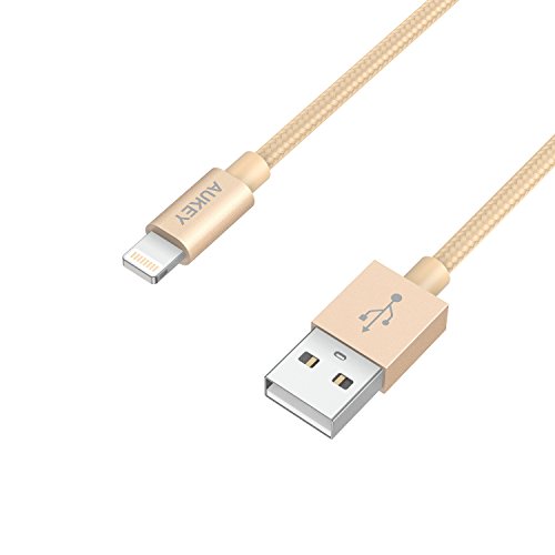 Aukey Apple MFi certificado CB-D16 Cable USB 8 Pin 1 2 m para iPhone 6 6s 6Plus 5S 5 5C iPod Touch 5 iPad Air iPad mini iPad 4 iPod nano7 Dorado Aukey Apple MFi certificado CB-D16 Cable USB 8 Pin 1 2 m para iPhone 6 6s 6Plus 5S 5 5C iPod Touch 5 iPad Air iPad mini iPad 4 iPod nano7 Dorado