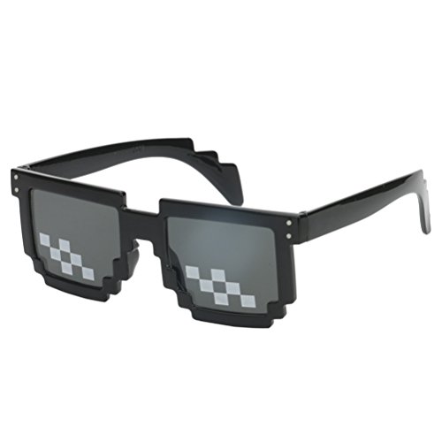 Preisvergleich Produktbild Good Night Neuheit Mosaik Sonnenbrille Pixel Code Gläser für Cosplay Foto Prop