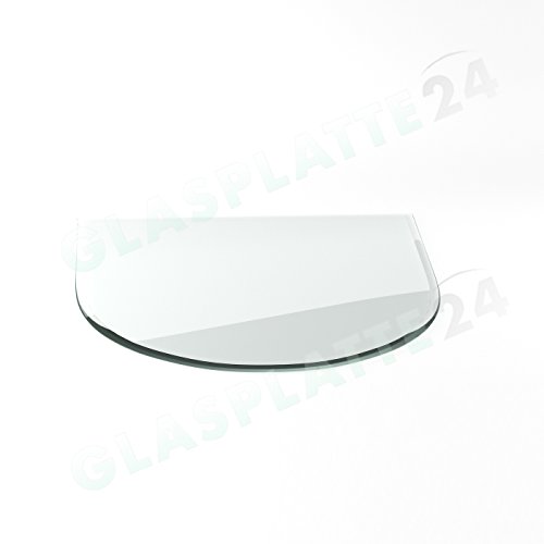Preisvergleich Produktbild Funkenschutzplatte G1 Rundbogen ESG 6mm x 1200mmx1000mm mit18mm Facettenschliff Glasplatte Bodenplatte Kaminplatte Funkenschutz Ofenplatte Kaminglas