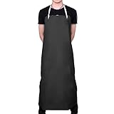 ✅ 'LARGO DE USO'- Longitud * Ancho de este delantal de PVC de cocina es 43.31 * 29.53 pulgadas / 110 * 75 cm, es para mujeres y hombres, la longitud es muy larga, los hombres adultos altos pueden usarlo fácilmente, no se preocupe de que el delantal sea demasiado corto para trabajar.