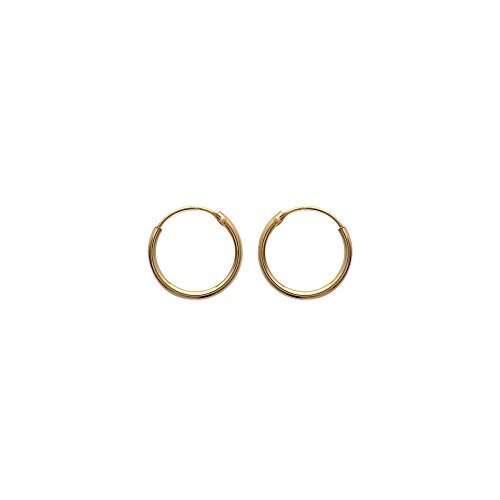 Les Plaisirs de Stella - Pendientes de aro chapados en oro (diámetro: 16 mm)