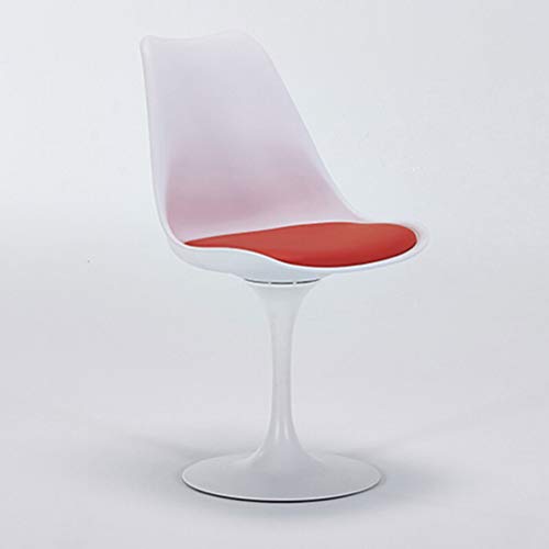 Pqi Silla Silla giratoria de tulipán Silla de Comedor Moderna y Minimalista Sala de Negocios Club de recepción de Club de Hotel cafetería (Color : Rojo)