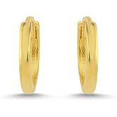 NEREZE 925 Ayar G&uuml;m&uuml;ş Gold Taşsız 10 Mm Halka K&uuml;pe