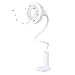 Produktbild Tempo Mini USB Clip Fan Quiet Flower Wall Mountable Desk Cooling Fan Personal Clip-on Table Fan night with Built-in Rechargeable Battery for Baby Stroller ,Home, Office, Bedroom, Game, Computer Table-White