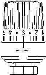 OVENTROP-Thermostat "Uni L" 7-28 C, 0 * 1-5, Flüssig-Fühler, weiß