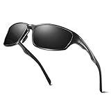 TEMPLO MAGNESICO DE ALUMINIO: hace que el marco sea fuerte y liviano. Las gafas de sol polarizadas de Al-Mg solo 26 g, apenas las puede sentir en la cara. Las gafas de sol grandes de aviador son ideales para ciclismo, conducción, carrera, pesca, fuerza aérea y otras actividades al aire libre.