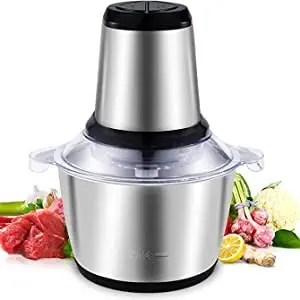 HandyTrendy Stainless Steel Electric 2 Liter Meat Grinders with Bowl Heavy for Kitchen Food Chopper, Meat, Vegetables, Onion , Garlic Slicer Dicer, Fruit & Nuts Blender (2L) (300 Watts)