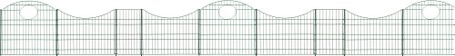 Massiv Metall Zaun – Set „Rüden“ 11 tlg. – 240 x 80 cm – grün – Teichzaun, Tiergehege, Gartenzaun, Steckzaun, Rabattenzaun, Hundezaun, Katzenzaun, Hühnerzaun, Rankhilfe, Zaunmatten - 4