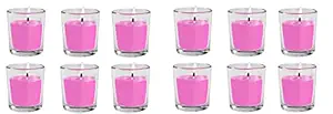 Ein Sof Scented Candles for Bedroom/Home, Votive Glass Candles Set of 12 Fragranced Candles for Bedroom/Home Decor with Votive Candle Holders - Rose