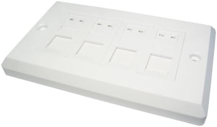 NEWLinkCAT 6 Quad Port Shuttered Faceplate