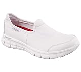  Skechers - Zapatilla baja de Cuero mujer, color Blanco, talla 38.5 EU