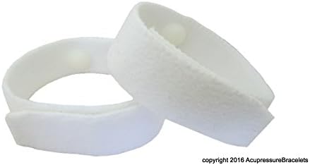Motion Sickness Bracelets for Nausea, Seasickness, Indigestion (pair) (medium 8", white)