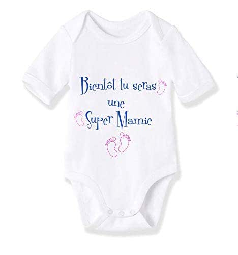 Body Personnalise Bebe Annonce Bientot Mamie Bientot Papy Amazon Fr Handmade
