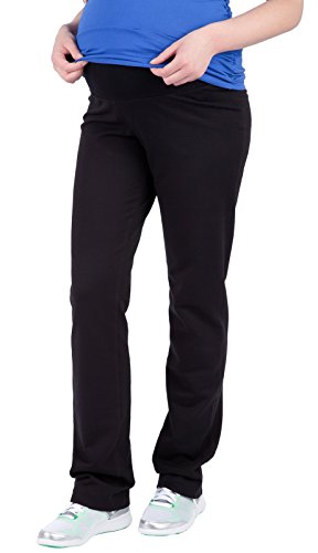 Mija - Casual very comfortable everyday Maternity Pants Trousers Sweatpants 1010 (12, Black)
