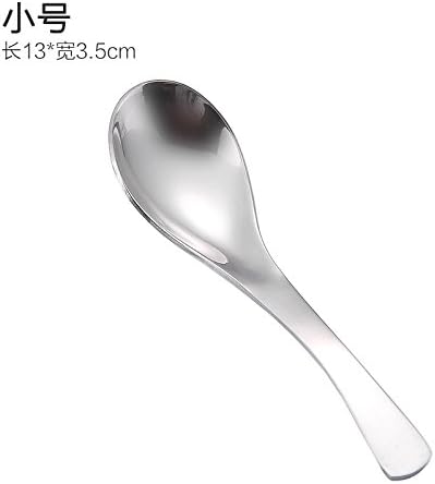 XIAMUO-Daily necessities Creative thick stainless steel long handle tablespoon spoon home child dessert spoon round head small spoon, Small