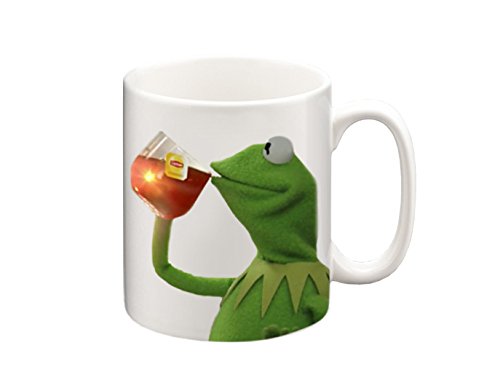 Taza de té con texto en inglés"Kermit None of My Business Meme", tazas divertidas, taza de café, tazas de regalo